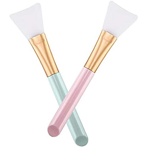 bansd Cepillo de Maquillaje de Silicona Palo Cabeza Suave DIY Mascarilla de Silicona Brocha Rosa + Azul