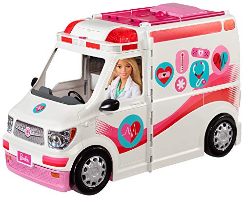 Barbie Ambulancia Hospital 2 en 1, accesorios de muñecas (Mattel FRM19)