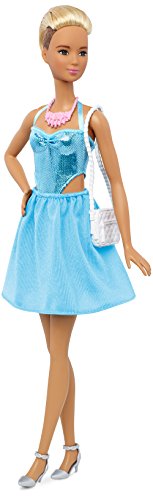 Barbie Fashionista, muñeca rubia con 2 conjuntos (Mattel DTF07)