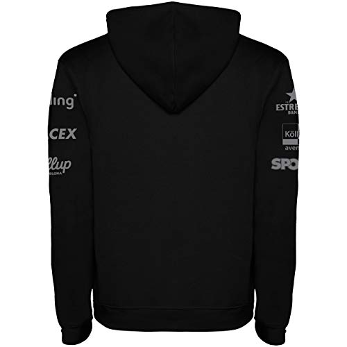 Barcelona Padel Tour | Sudadera para Hombre con Capucha Bicolor, Bolsillo Canguro y Estampación Especial de Pádel | Ropa Deportiva Negro L