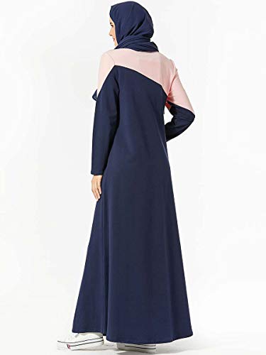 BaronHong Mujeres Musulmanas largas Sudadera con Capucha Vestido Dubai Kaftan Abaya árabe Caftan Ropa islámica (Azul Marino, XL)