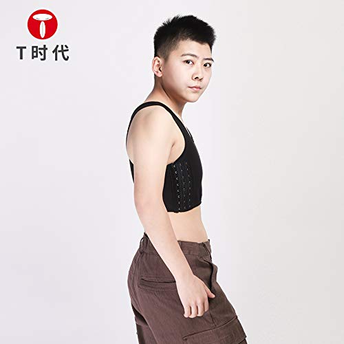 BaronHong Sport Bra Chest Binder Transpirable Malla Corset para Tomboy Trans Lesbianas (Negro, M)