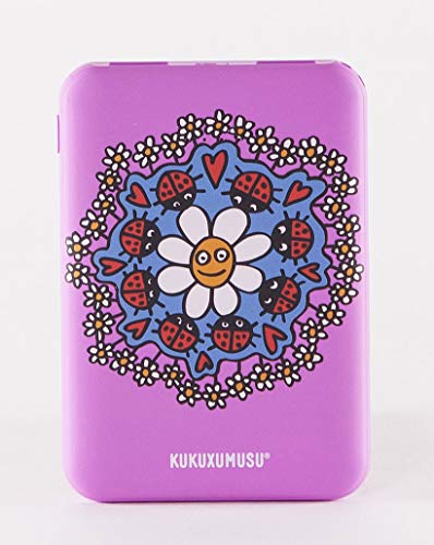 Bateria Externa portatil para movil, Power Bank 5.000 mAh, Margarita Morada Kuxumusu - Entre 1 y 3 Cargas - 2 Conexiones USB