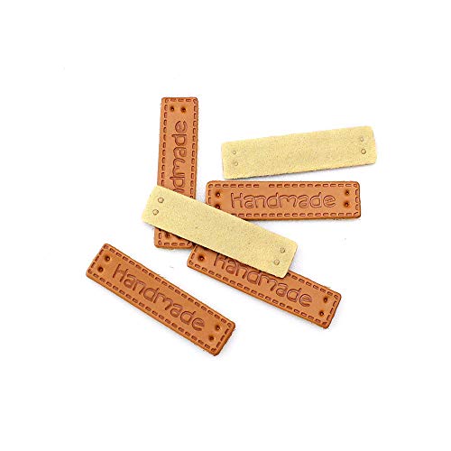 Baven 120 Pcs Etiqueta de Cuero de La PU Etiquetas de Costura Duraderas Decoración de Ropa Hecha a Mano con Agujeros de Costura, Accesorios de Costura para Diy Ropa, Sombreros, Bolsos