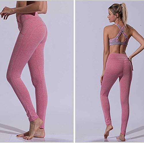 bayrick Mallas de Deporte de Mujer,Pantalones Calientes de la Yoga de la Venta de la Celebridad de Internet,Pantalones de Yoga de la Gimnasia de Las Mujeres de la Cintura Alta-Gris Negro_L