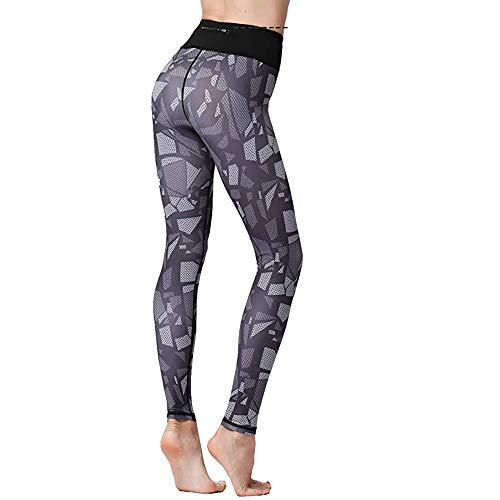 bayrick Mallas de Deporte de Mujer,Pantalones Calientes de la Yoga de la Venta de la Celebridad de Internet,Pantalones de Yoga Imprimir Pantalones de Cintura Altos de algodón estirado-Negro_XXL