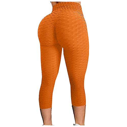 bayrick Pantalones Calientes de la Yoga de la Venta de la Celebridad de Internet,Pantalones de Yoga de Levantamiento de Cadera de Cintura Alta Fitness para Ejercicio de Burbujas-Melon Rojo_S