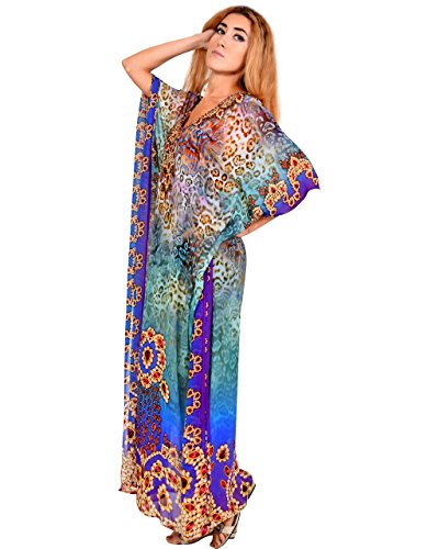Bayside Barcelona españa Vestido de baño de Traje de baño de Verano Kimono Largo Kaftan de impresión Digital de Las Mujeres Azul