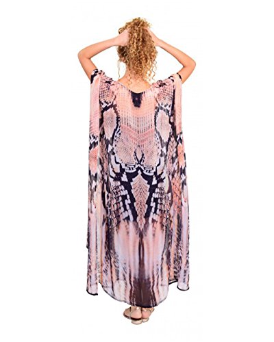 Bayside Barcelona españa Vestido de baño de Traje de baño de Verano Kimono Largo Kaftan de impresión Digital de Las Mujeres Negro