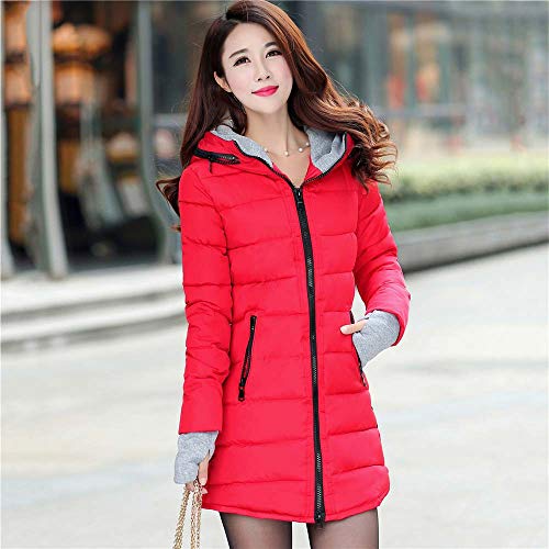 BBestseller-Abrigos de Cremallera Acolchado Sweatshirt Chaqueta de Algodon Largo con Capucha de Larga para Mujer Invierno Parka Pullover