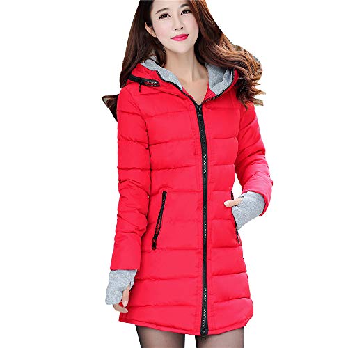 BBestseller-Abrigos de Cremallera Acolchado Sweatshirt Chaqueta de Algodon Largo con Capucha de Larga para Mujer Invierno Parka Pullover