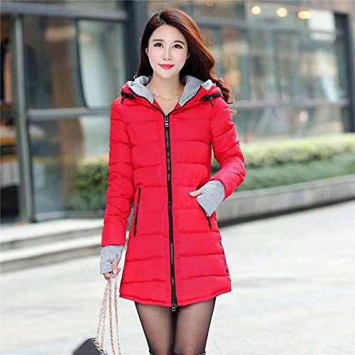 BBestseller-Abrigos de Cremallera Acolchado Sweatshirt Chaqueta de Algodon Largo con Capucha de Larga para Mujer Invierno Parka Pullover