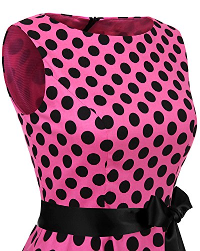 Bbonlinedress 50s Vestidos Vintage Retro Rockabilly Clásico Pink Black Big Dot 3XL