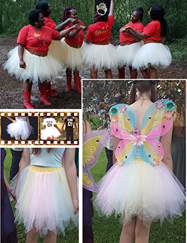 Bbonlinedress Faldas con Vuelo Tul Mujer Enaguas Cortas Mini Ballet Danza Fiesta Champagne M