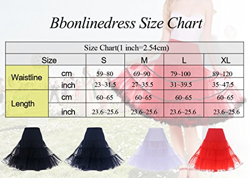 Bbonlinedress Mujeres Organza 50s Retro Rockabilly Enaguas Miriñaques Black M