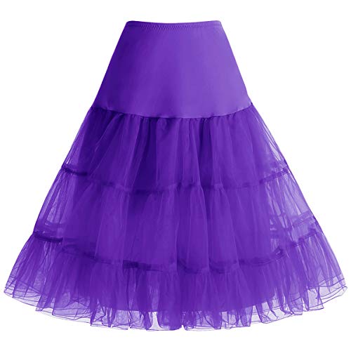 Bbonlinedress Mujeres Organza 50s Retro Rockabilly Enaguas Miriñaques Purple S