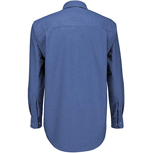 BC Footwear B&C Mens Oxford Long Sleeve Shirt Camisa de Oficina, Azul (Blue Chip 000), 19.5 (Talla del Fabricante: XXXX-Large) para Hombre