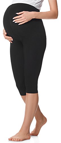 Be Mammy Leggins Premamá 3/4 Embarazo Ropa Deporte BE20-229(Negro, XL)