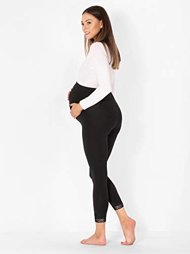 Be Mammy Mallas Leggins Premamá 7/8 BE20-262(Negro,XL)