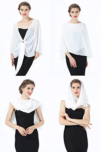 BEAUTELICATE Chal Estola de Gasa Mujer Pañuelo Bufanda Bolero para Fiesta Boda Novia