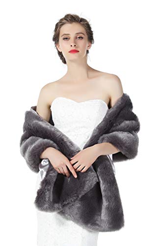 BEAUTELICATE Estola Chal Pelo Mujer Boleros Mantón para Fiesta Bodas Novia Invierno Vestido de Noche S76