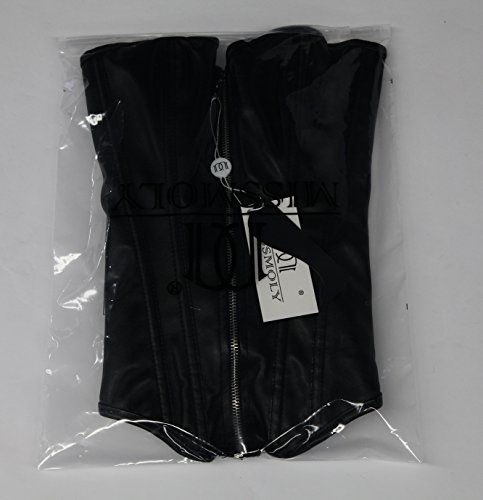 Beauty-You gótico Steampunk Corsé Sintética Sremallera Bustier Plus tamaño juegos de vestir Negro 6XL