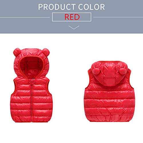 Bebé Chaleco de Abajo Niños Niñas Chaleco de Plumas Invierno Encapuchado Chaquetas Acolchado Ligero Sin Mangas Abrigo