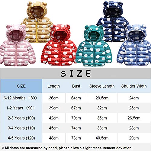 Bebé Chaqueta Invierno, Niños Niñas Abrigo con Capucha Traje de Nieve Manga Larga Outfits Calentar Warmer Regalos Ropa 6-12 Meses,Rosa