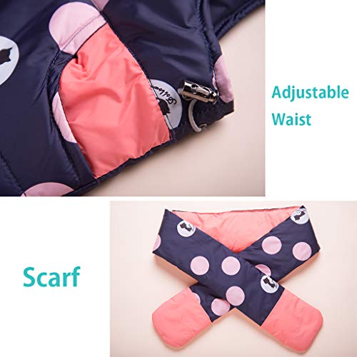 Bebé Invierno 3 Piezas Trajes de Nieve Capucha Plumón Chaqueta + Pantalones y Monos para La Nieve + Bufanda Niños Niñas Snowsuit Ropa Conjuntos Azul 2-3 Años