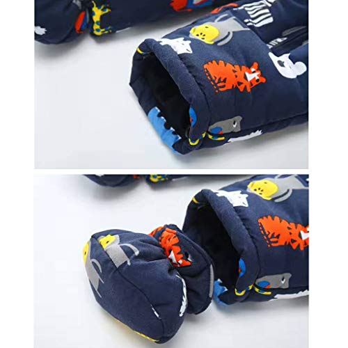 Bebé Mameluco con Capucha Invierno Conjunto de Ropa Traje de Nieve con Guantes y Botines Trajes de 12-18 Meses