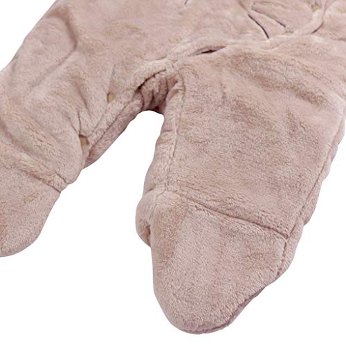 Bebé Ropa de Invierno Mameluco con Capucha Fleece Traje de Nieve Pelele de Algodón Caqui 0-3 Meses (etiqueta 59/44)