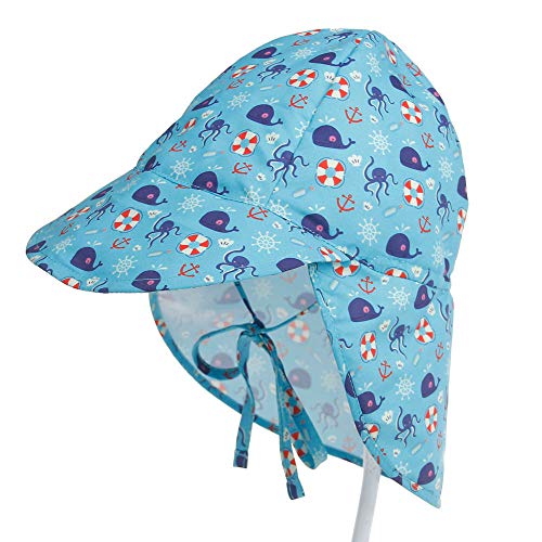 Bebé Sombrero de Sol Verano Niños Niñas Anti-UV Gorro De Playa con Ajustable Correa De La Barbilla