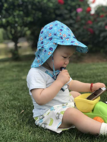 Bebé Sombrero de Sol Verano Niños Niñas Anti-UV Gorro De Playa con Ajustable Correa De La Barbilla