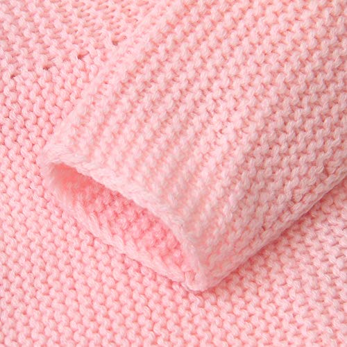 Bebé Tejer Cardigan Mangas largas botón para Arriba Abrigos Top Chicas Chicos Punto suéter Rosa 0-18 Meses (Rosa, 0-3 Meses)