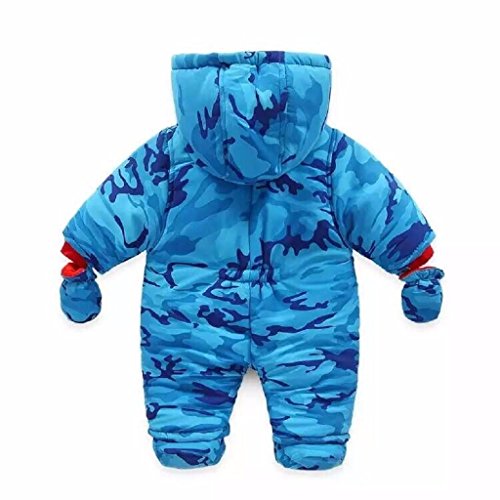 Bebé Traje de Nieve Niño con Capucha Mameluco Cremallera Frontal (9-12 Meses)