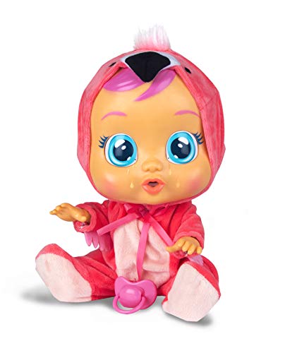 Bebés Llorones Fancy - Muñeca interactiva que llora de verdad con chupete y pijama de Flamenco