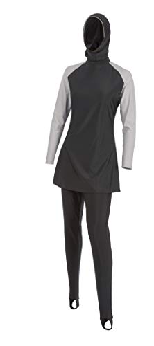 Beco - Bañador musulmán para Mujer, Mujer, Burkini, 5722, Plateado/Negro, Extra-Large