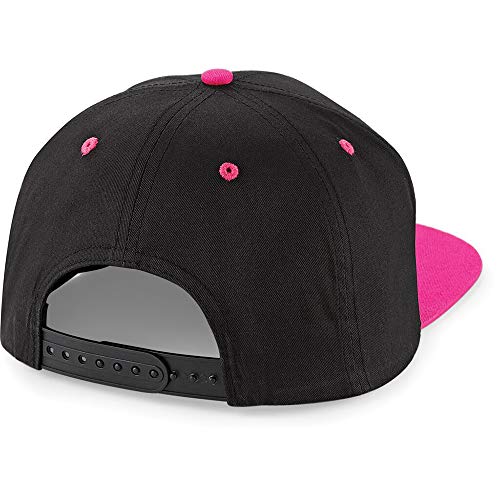 Beechfield - Gorra/Visera 2 Colores 5 Paneles Modelo Snapback Unisex Hombre/Mujer (Talla Única) (Negro/Naranja)