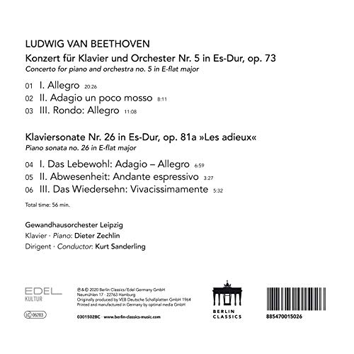 Beethoven : Concerto pour piano n° 5. Zechlin, Sanderling.