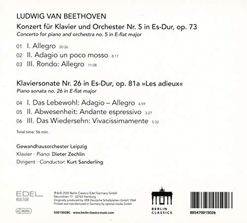 Beethoven : Concerto pour piano n° 5. Zechlin, Sanderling.