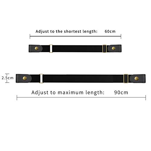 BEIFON 3Pcs Cinturón Elástico sin Hebilla Mujer Hombre Cinturón sin Hebilla Mujer Invisible Cinturón Elástico Mujer Cinturón Elástico Invisible Mujer Hombre Ajustable para Pantalones Vaqueros