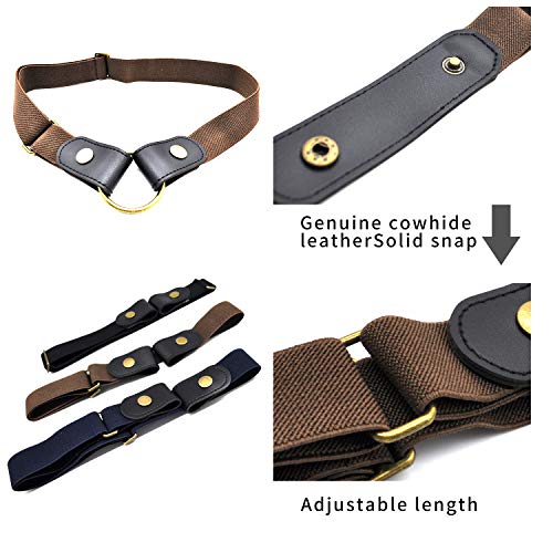 BEIFON 3Pcs Cinturón Elástico sin Hebilla Mujer Hombre Cinturón sin Hebilla Mujer Invisible Cinturón Elástico Mujer Cinturón Elástico Invisible Mujer Hombre Ajustable para Pantalones Vaqueros