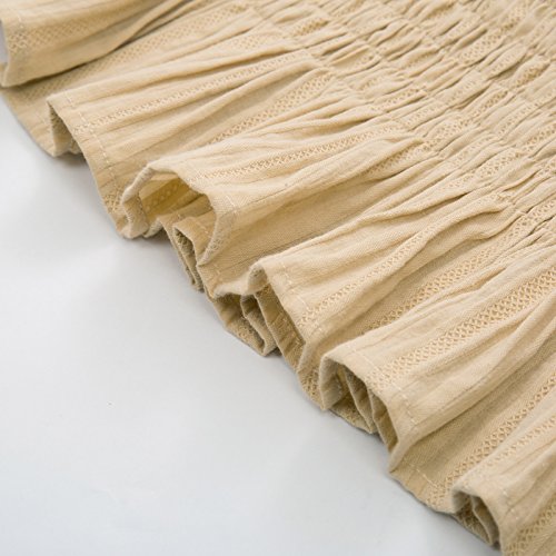 Belle Poque Blusa Steampunk de Manga Combinado Piel Sintético para Mujer XL Caqui