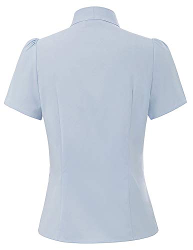 Belle Poque Camisa Azul Blusas para Mujer Blusas Vintage Mujer Años 50 BP0819-3 XL