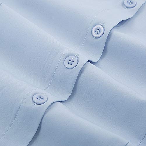 Belle Poque Camisa Azul Blusas para Mujer Blusas Vintage Mujer Años 50 BP0819-3 XL