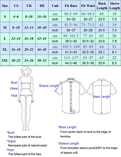 Belle Poque GF574 - Blusa para Mujer, Estilo Vintage y Retro, Manga Corta con c韗culos, retales Rouge (Bp574-3) XL