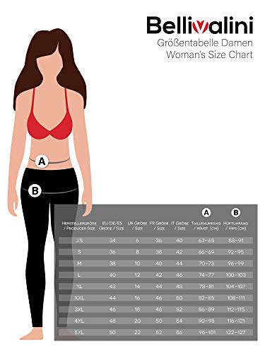 Bellivalini Leggins Mallas Deportivas Cortas en Viscosa Mujer BLV50-149 (Negro, S)