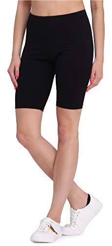 Bellivalini Leggins Mallas Deportivas Cortas en Viscosa Mujer BLV50-149 (Negro, S)