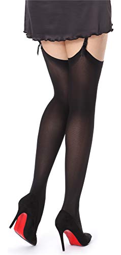 Bellivalini Medias para Liguero Mujer 60 DEN BLVFI1007 (Negro, XL/XXL (Tamaño del fabricante: 5/6))
