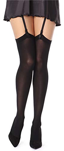 Bellivalini Medias para Liguero Mujer 60 DEN BLVFI1007 (Negro, XL/XXL (Tamaño del fabricante: 5/6))